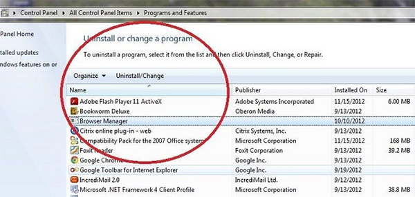 programs-features Jak odstranit Chrome